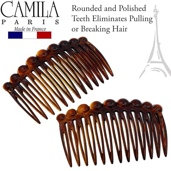 2 French Hair Side Comb Small Tortoise Shell French Twist Hair Combs Decorative, - Picture 6 of 7